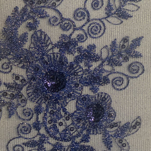 Embroidery Lace 130cm Electric Blue (10)