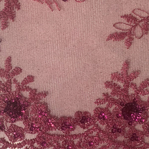 Embroidery Lace 130cm Fushsia (03)