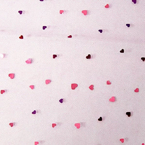 Heart Tulle 150cm Fuchsia with Fuchsia Hearts (04)