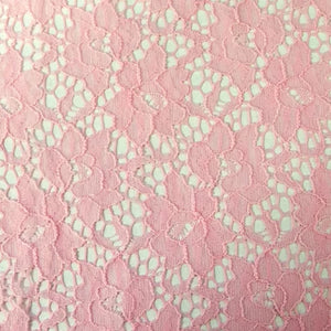 Floral Stretch Lace 150cm Baby Pink (03)