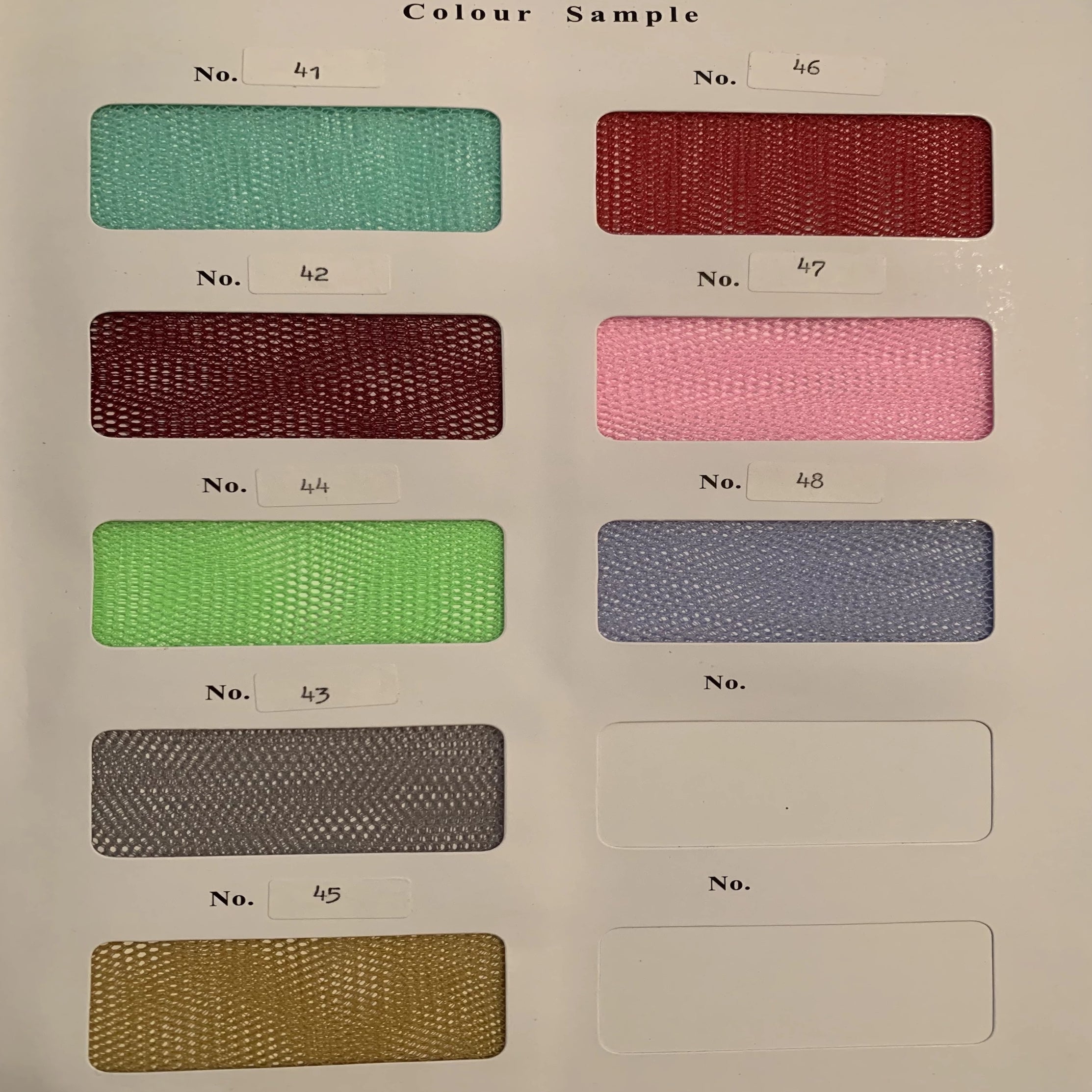 Nylon Netting Sample Card – ZAN Fashion